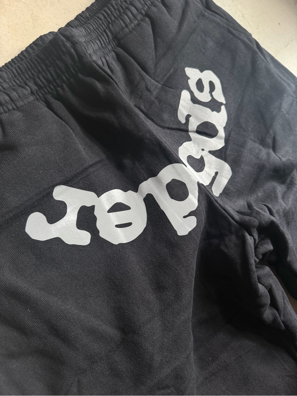 Black Beluga Reflective Print Sp5der Sweatpants - Picture 3 of 5